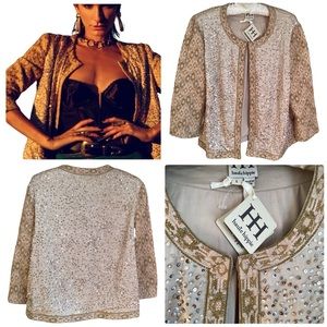 ☃️ NWT Haute Hippie Sequin Jacket Top w/Embroidered Tapestry Si…